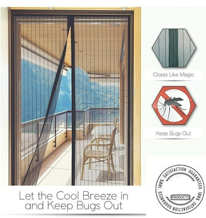 Door Curtain-Mesh Screen Net Home Magnetic Foldable Anti Mosquito Door Curtain