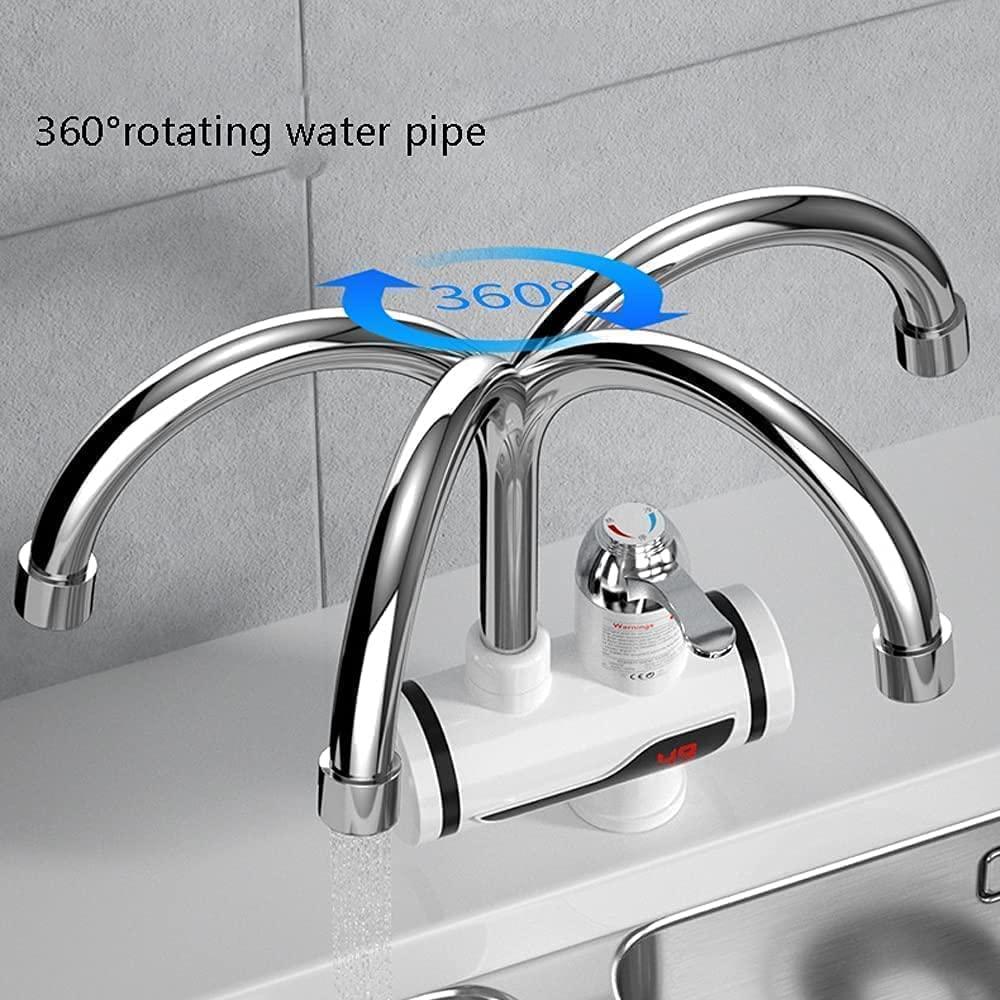 Instant Electric Water Heater Faucet Tap Hot Tap Home-Kitchen Water Heating Instantaneous Water Heater Tank less for Tap (3000W) ,LED Electric Head Water Heaters For Home Kitchen